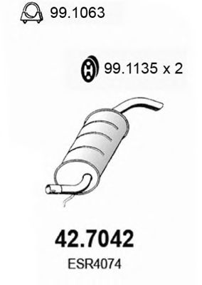 42.7042 ASSO Exhaust System End Silencer