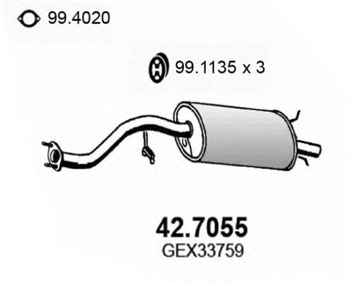 42.7055 ASSO Exhaust System End Silencer