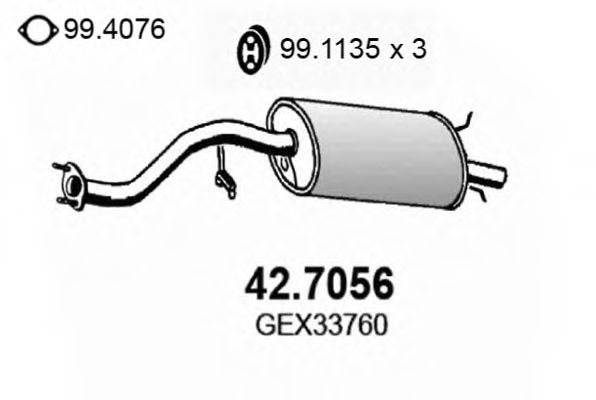 42.7056 ASSO Exhaust System End Silencer