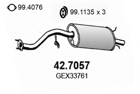 42.7057 ASSO Exhaust System End Silencer