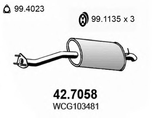 42.7058 ASSO Exhaust System End Silencer