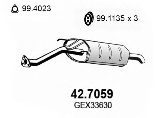 42.7059 ASSO Exhaust System End Silencer