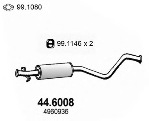 44.6008 ASSO Exhaust System Middle Silencer
