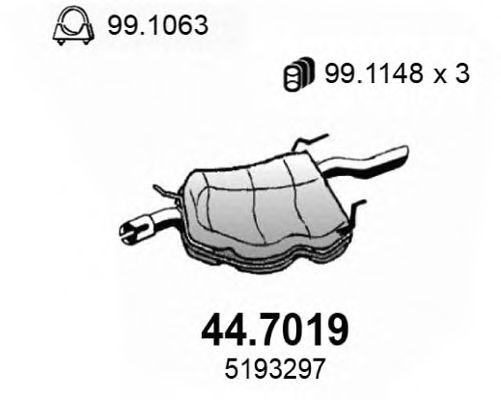 44.7019 ASSO Endschalldämpfer