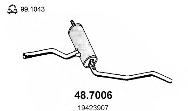 48.7006 ASSO Exhaust System End Silencer