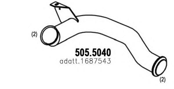 505.5040 ASSO Exhaust System Exhaust Pipe