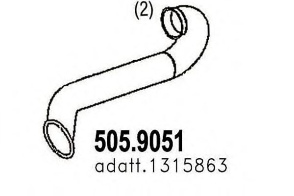 505.9051 ASSO Система выпуска ОГ Труба выхлопного газа