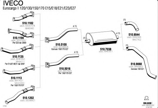 510.1113 ASSO Exhaust System Exhaust Pipe