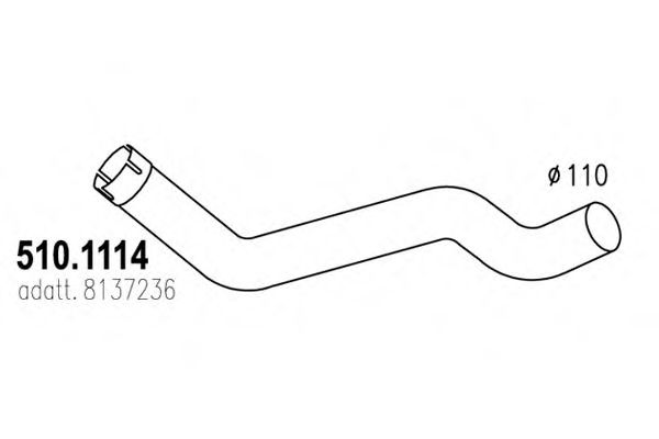 510.1114 ASSO Exhaust System Exhaust Pipe