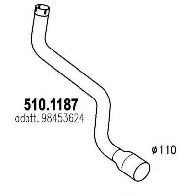 510.1187 ASSO Exhaust System Exhaust Pipe