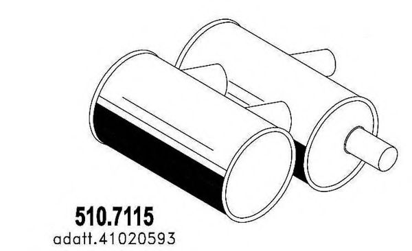 510.7115 ASSO Exhaust System Middle-/End Silencer