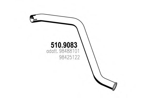 510.9083 ASSO Exhaust System Exhaust Pipe