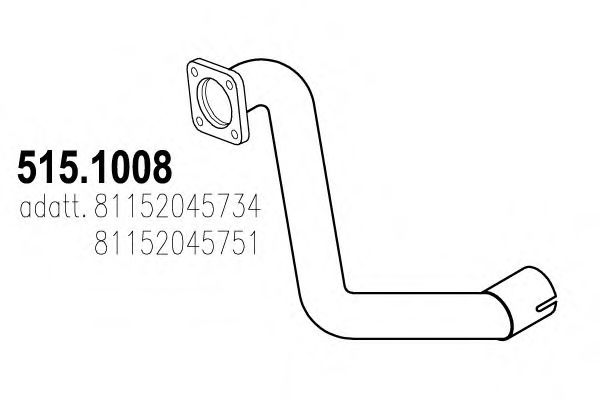515.1008 ASSO Exhaust System Exhaust Pipe