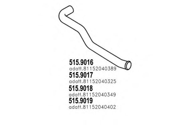 515.9016 ASSO Exhaust System Exhaust Pipe