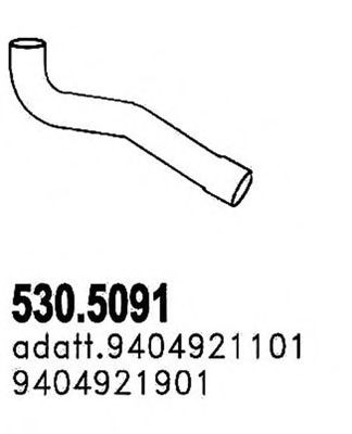 530.5091 ASSO Система выпуска ОГ Труба выхлопного газа
