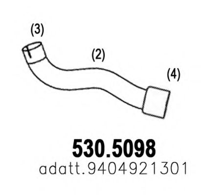 530.5098 ASSO Exhaust System Exhaust Pipe