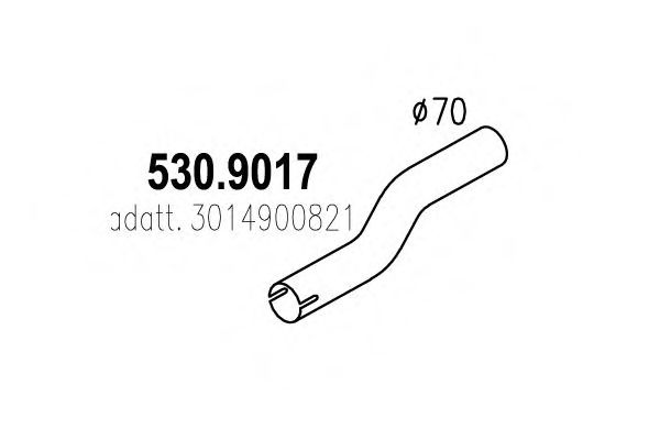 530.9017 ASSO Система выпуска ОГ Труба выхлопного газа