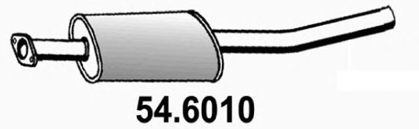 54.6010 ASSO Система выпуска ОГ Средний глушитель выхлопных газов