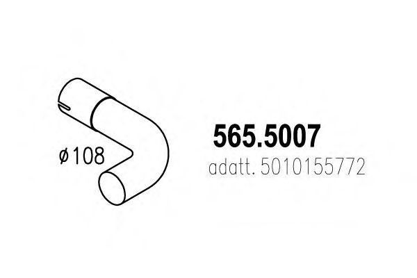 565.5007 ASSO Система выпуска ОГ Труба выхлопного газа