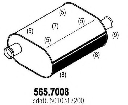 565.7008 ASSO Exhaust System Middle-/End Silencer