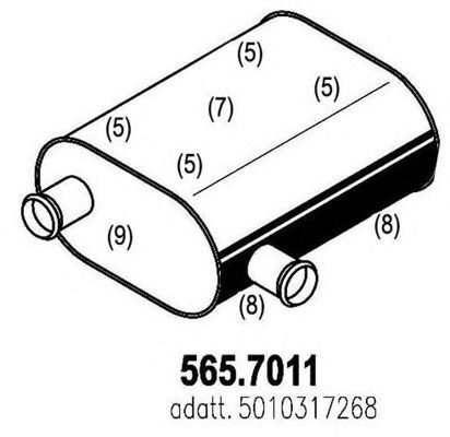 565.7011 ASSO Middle-/End Silencer