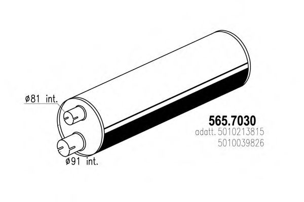 565.7030 ASSO Middle-/End Silencer