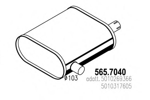 565.7040 ASSO Middle-/End Silencer