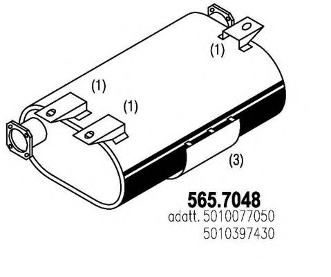 565.7048 ASSO Middle-/End Silencer