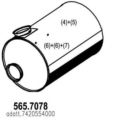 565.7078 ASSO Middle-/End Silencer
