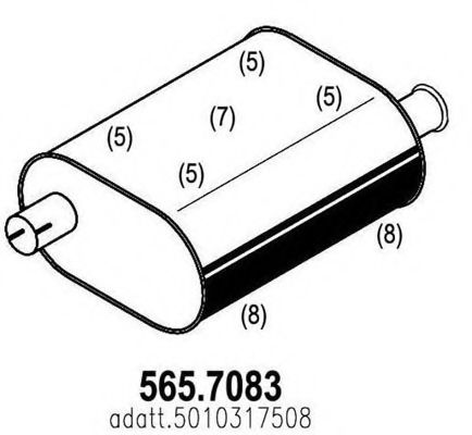 565.7083 ASSO Middle-/End Silencer
