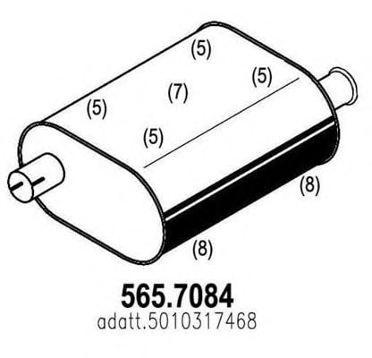 565.7084 ASSO Middle-/End Silencer
