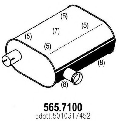 565.7100 ASSO Exhaust System Middle-/End Silencer