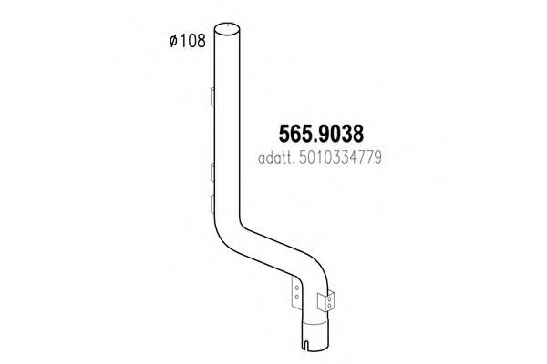 565.9038 ASSO Exhaust System Exhaust Pipe