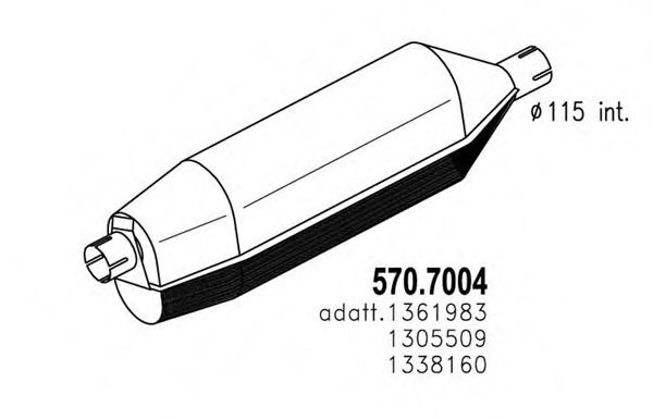 570.7004 ASSO Middle-/End Silencer