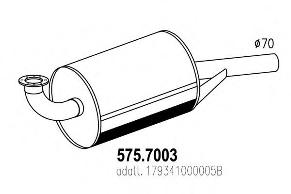 575.7003 ASSO Exhaust System Middle-/End Silencer