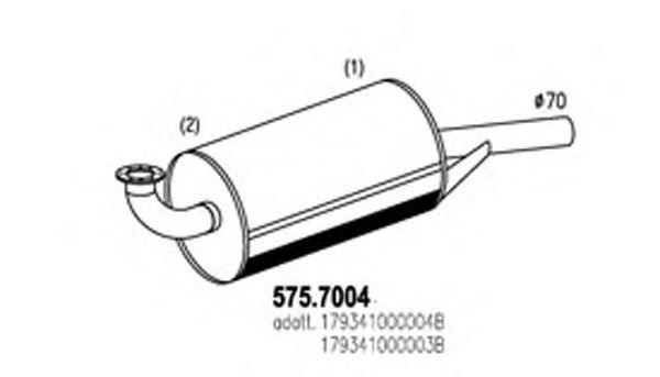 575.7004 ASSO Exhaust System Middle-/End Silencer