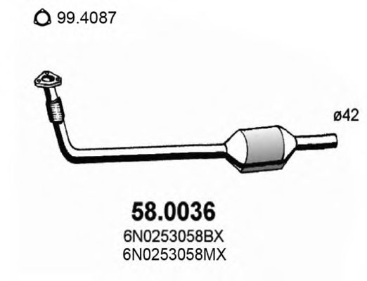 58.0036 ASSO Catalytic Converter