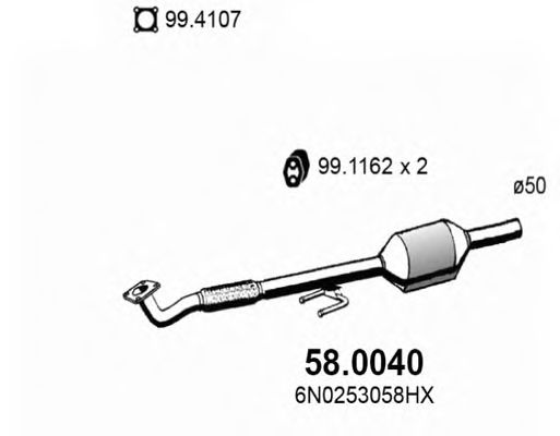 58.0040 ASSO Cable, parking brake