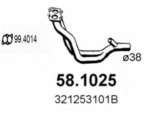 58.1025 ASSO Brake System Cable, parking brake