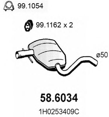58.6034 ASSO Middle Silencer