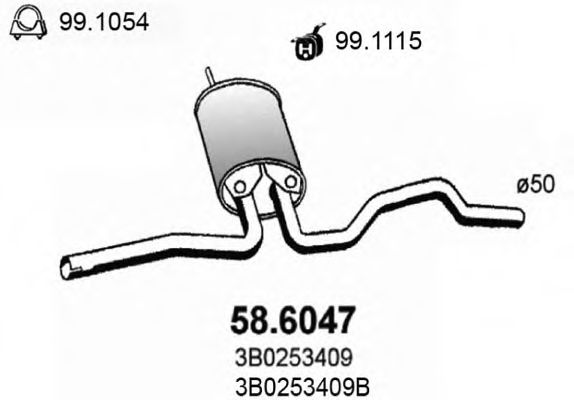58.6047 ASSO Middle Silencer