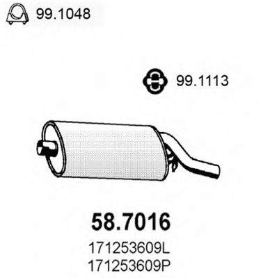 58.7016 ASSO Warning Contact, brake pad wear
