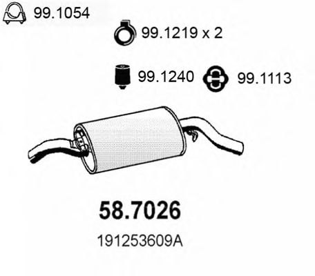 58.7026 ASSO Exhaust System End Silencer