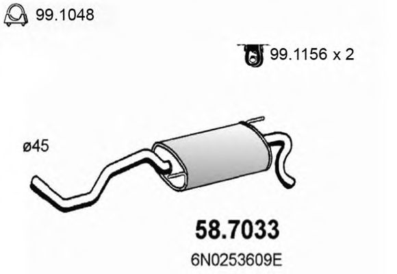 58.7033 ASSO Exhaust System End Silencer