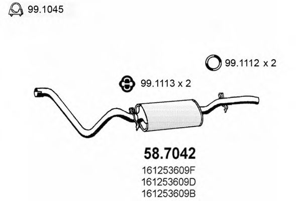 58.7042 ASSO Exhaust System End Silencer