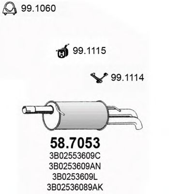 58.7053 ASSO Exhaust System End Silencer