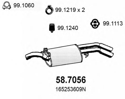 58.7056 ASSO Warning Contact, brake pad wear