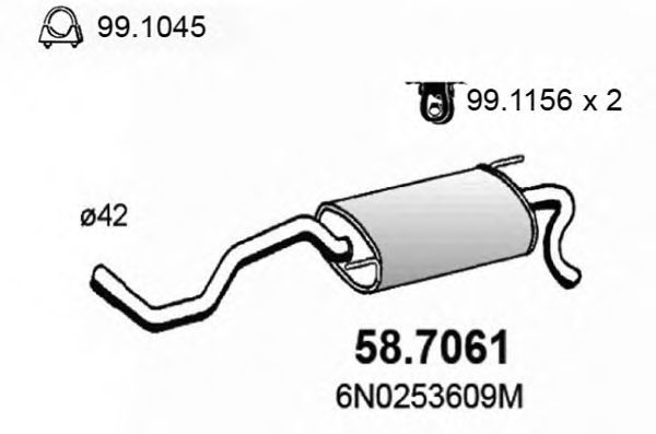 58.7061 ASSO Exhaust System End Silencer