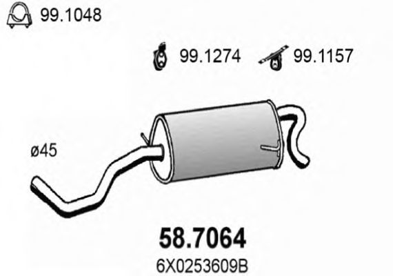58.7064 ASSO Exhaust System End Silencer