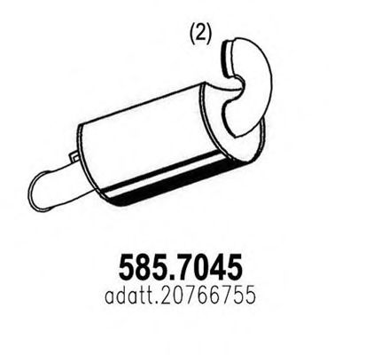585.7045 ASSO Abgasanlage Mittel-/Endschalldämpfer
